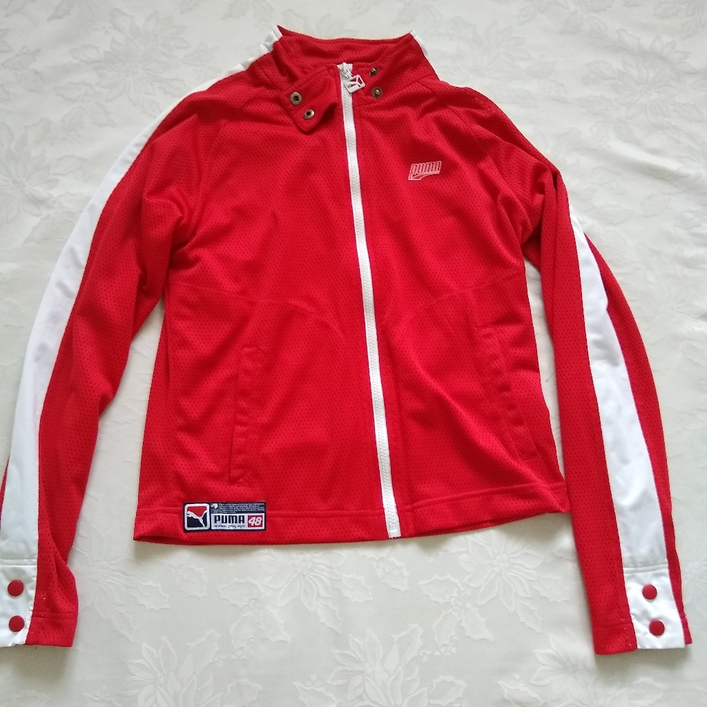 Vintage Puma red white jacket zip front
